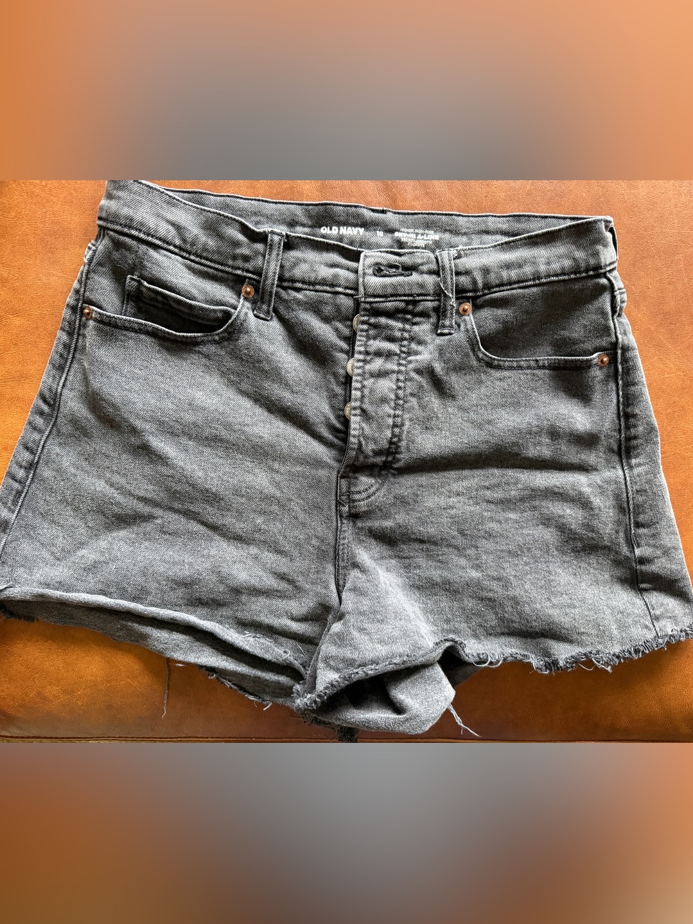 Old Navy Gray High-Rise Denim Shorts